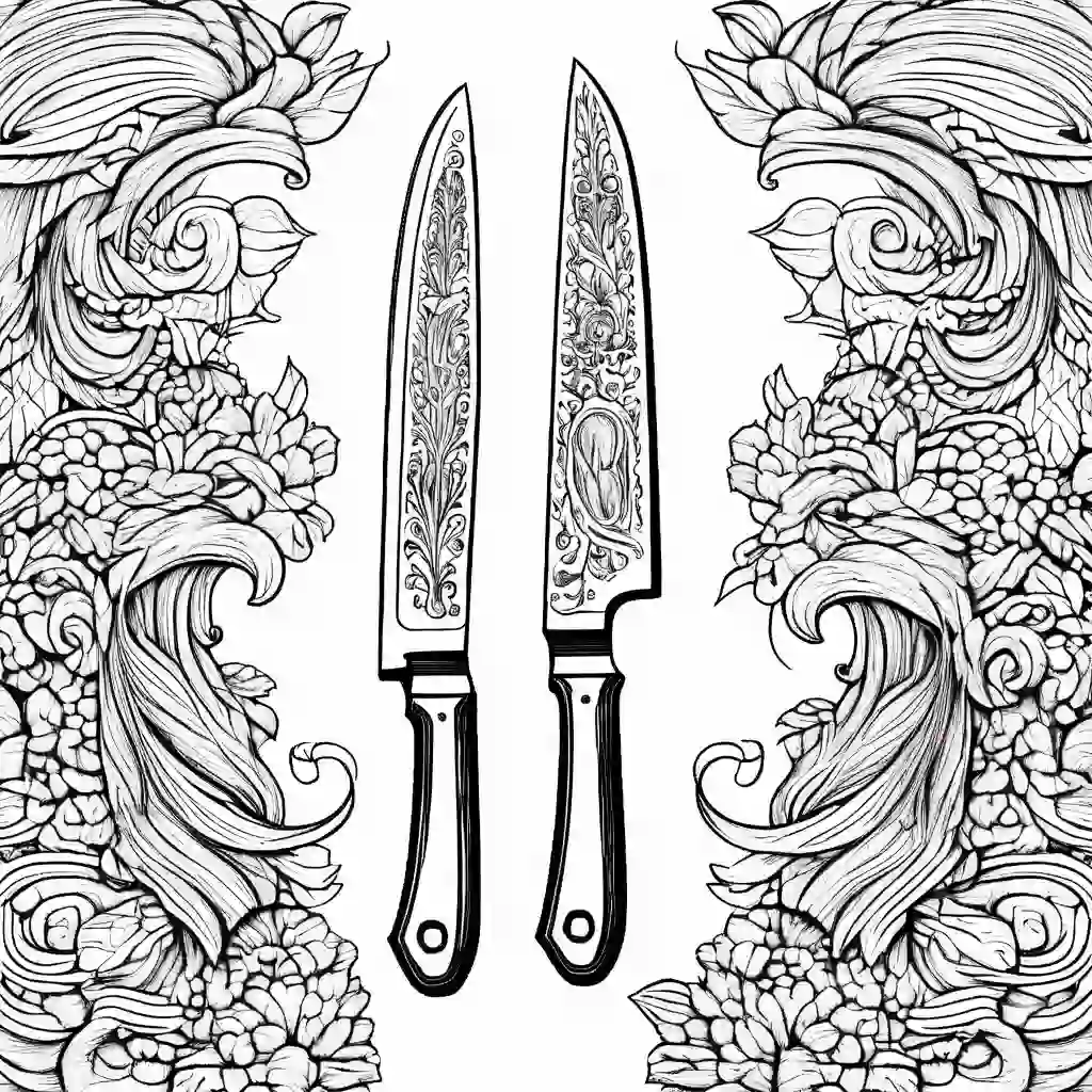 Chef's knife coloring pages